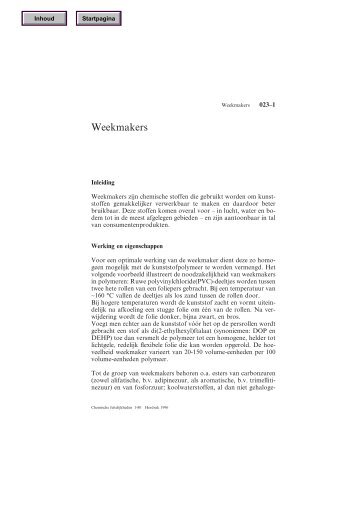Weekmakers - Chemische Feitelijkheden