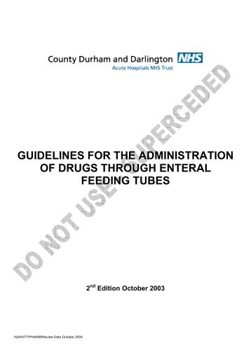 guidelines for the administration of drugs through enteral feeding ...