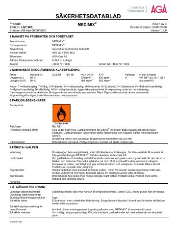 SÄKERHETSDATABLAD - Linde Healthcare