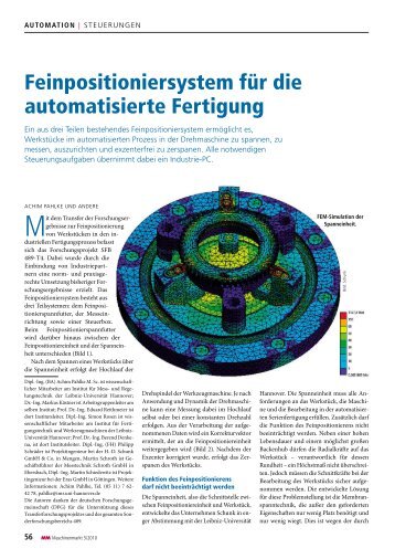 Feinpositioniersystem für die automatisierte Fertigung