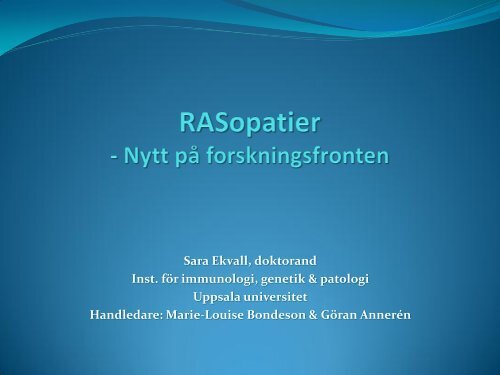 RASopatier - Nytt på forskningsfronten