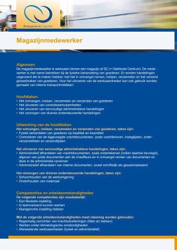 Magazijnmedewerker - Reintegratie en logistiek