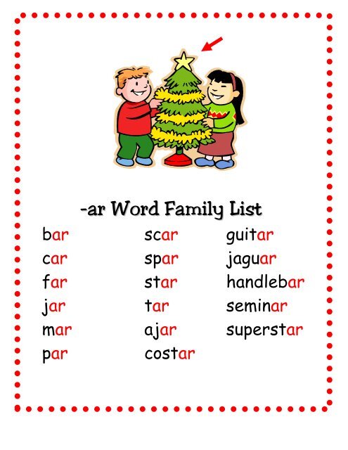 Ar Word Family List