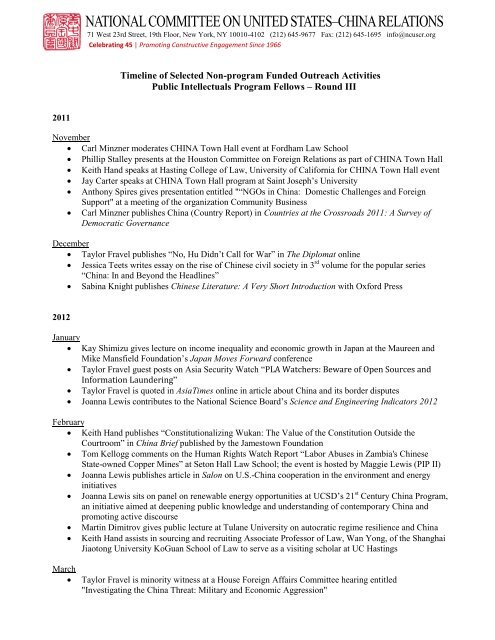 Timeline for PIP III.pdf - National Committee on United States-China ...