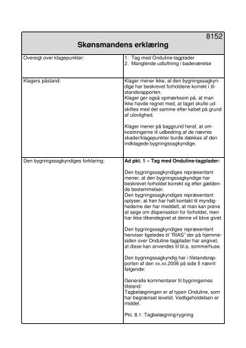8152 Skønsmandens erklæring