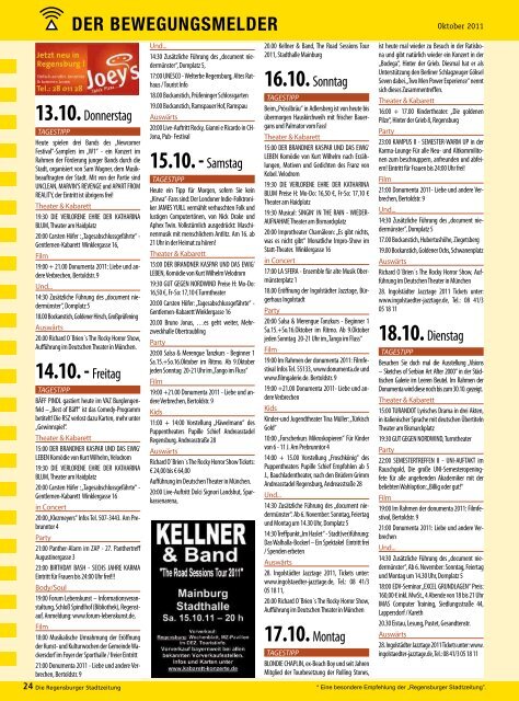 Programm, Bewegungsmelder (2055 kb) - Regensburger Stadtzeitung