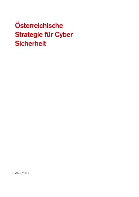 Österreichische Strategie für Cyber Sicherheit