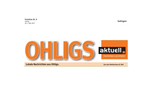Preisliste Ohligs Aktuell 9 Qxd Solinger Tageblatt