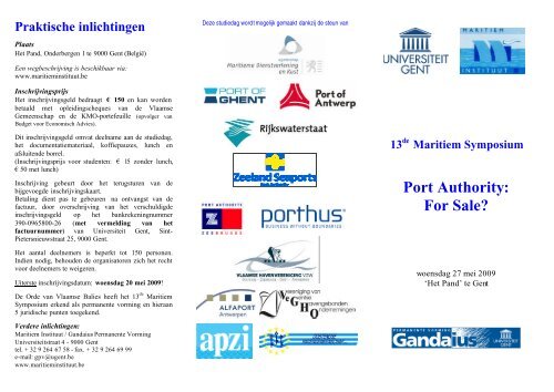 Port Authority: For Sale? - Gentse Maritieme Kring