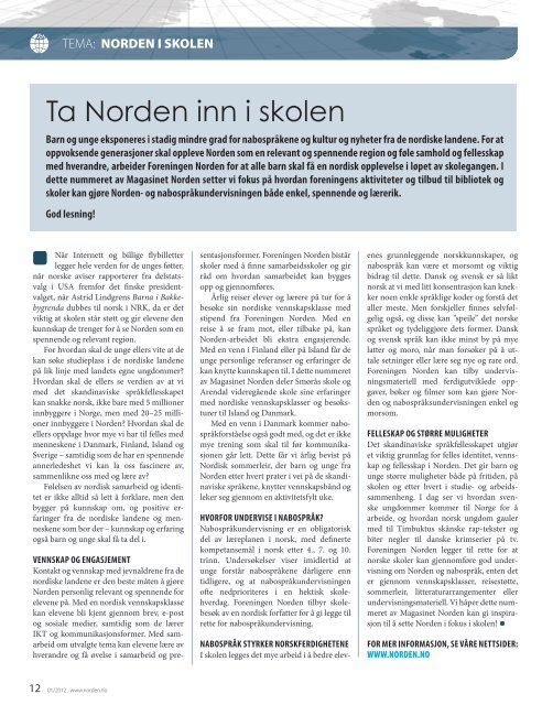 Magasinet Norden nr. 1 - Forsiden - Foreningen Norden