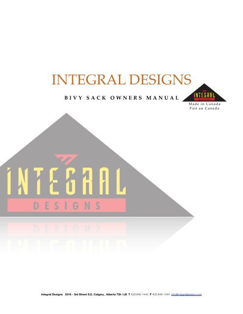 General Bivy Manual Integral Designs General Bivy Manual Integral Designs