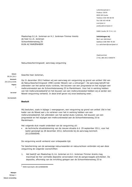 Beschikking NBW Jonkman Timmer .pdf - Provincie Overijssel