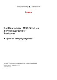 Kwalificatiedossier MBO: Sport- en Bewegingsbegeleider Profiel(en):