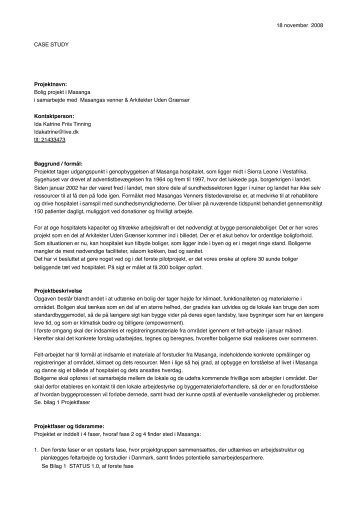 Masanga projektmanual - Arkitekter Uden Grænser