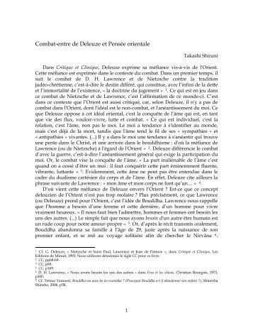 Combat-entre de Deleuze et Pensée orientale - Nessie