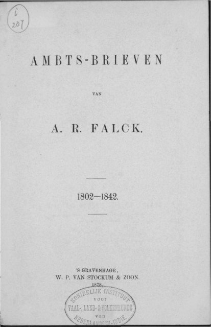 5 AMBTS-BRIEVEN A. R. FALCK. - Acehbooks.org