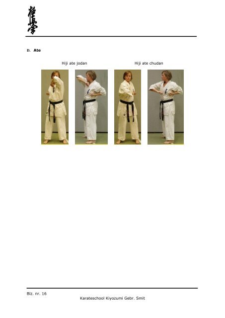 Handleiding karate - Kiyozumi
