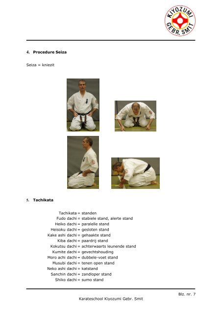 Handleiding karate - Kiyozumi