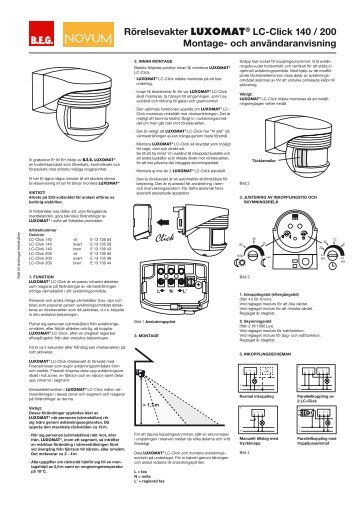 Rörelsevakter LUXOMAT® LC-Click 140 / 200 Montage ... - Rutab AB