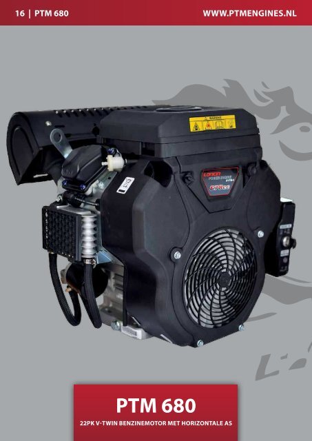 Product catalogus Benzinemotoren - PTM Engines