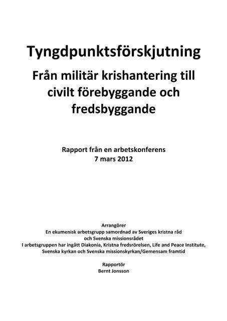 Tyngdpunktsförskjutning rapport (PDF) - Sveriges kristna råd