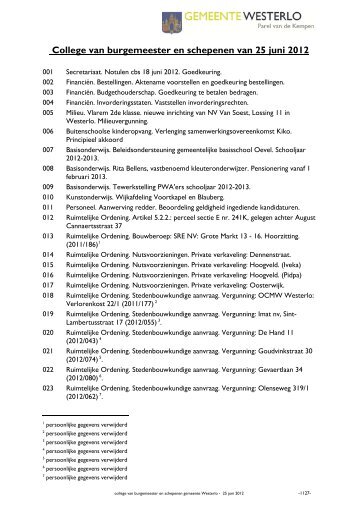 20120625 cbs verslag openbaar - Gemeente Westerlo