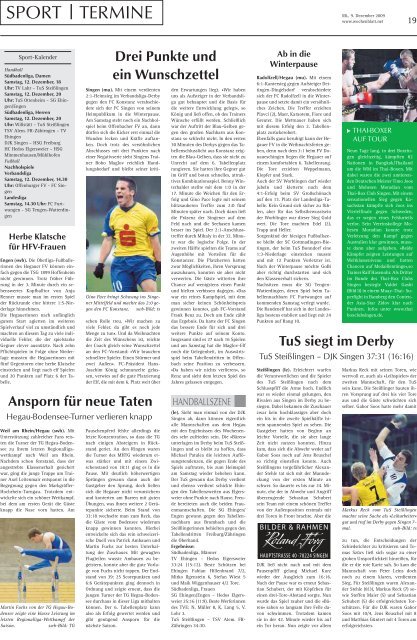 09. Dez. 2009 - Singener Wochenblatt