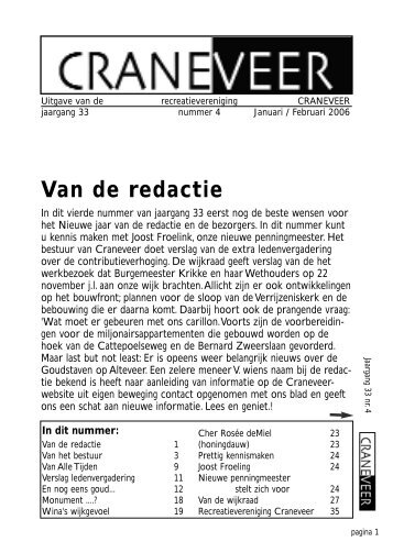 Van de redactie - Craneveer