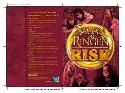 SAGAN OM RINGEN RISK TURORDNING, KORTVERSION - Hasbro