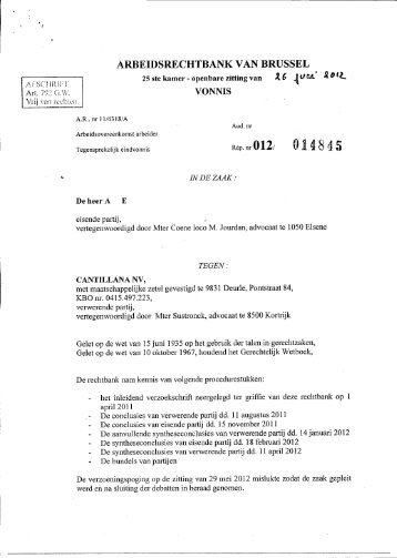 ARBEIDSRECHTBANK VAN BRUSSEL