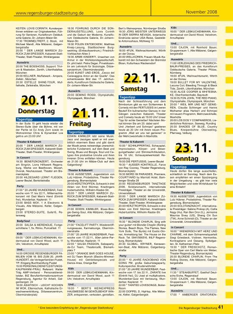 Programm - Regensburger Stadtzeitung