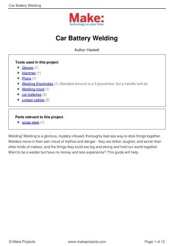 Car Battery Welding - The Path to Light