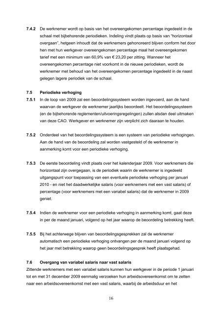 CAO Fysiotherapie 2009-2010 - Salaris-informatie.nl