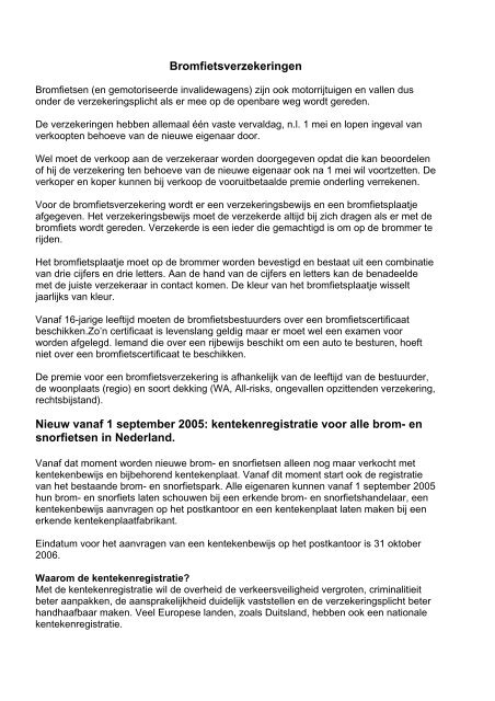 Bromfietsverzekeringen Nieuw vanaf 1  - Ram's Insurance
