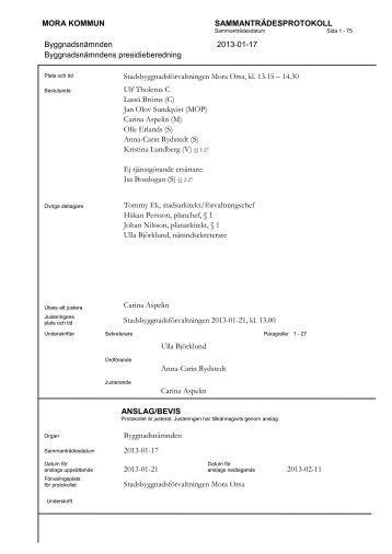 2013-01-17 - Mora Kommun