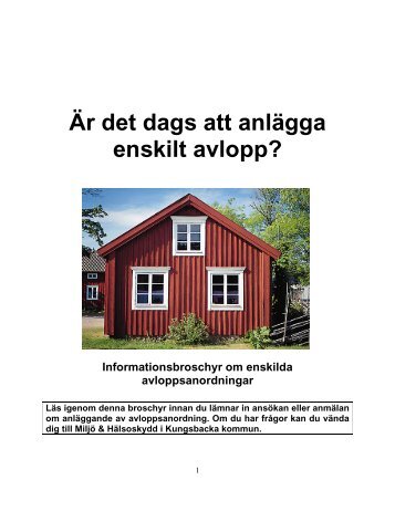 Är det dags att anlägga enskilt avlopp - Kungsbacka kommun