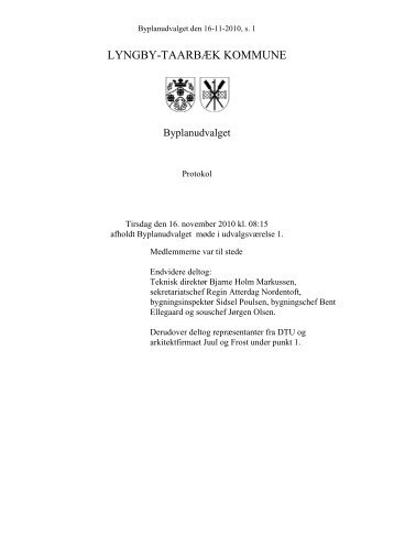 Byplanudvalget 16-11-2010 - Referat og bilag - Lyngby Taarbæk ...