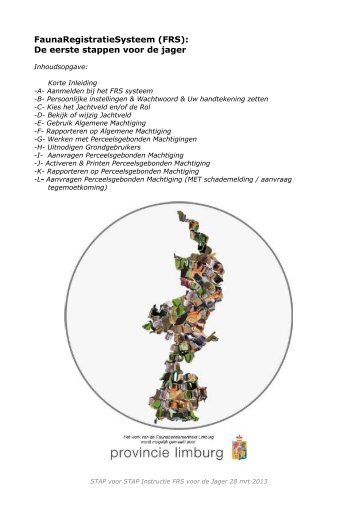 Instructie FRS voor de Jager - Faunabeheereenheid Nederland