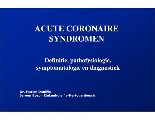 ACUTE CORONAIRE SYNDROMEN - ICverpleegkundige.com