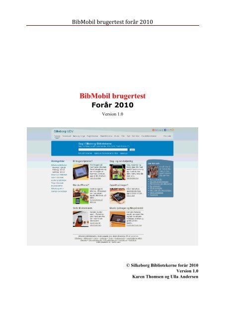 BibMobil brugertest forår 2010 - Silkeborg Bibliotekerne