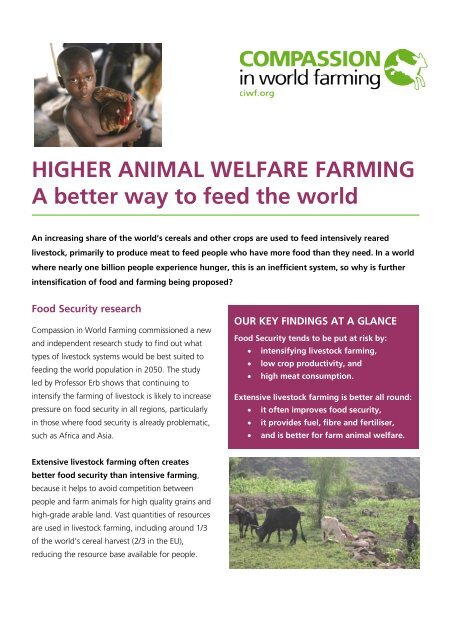 food security and farm animal welfare briefing food security and farm animal welfare briefing
