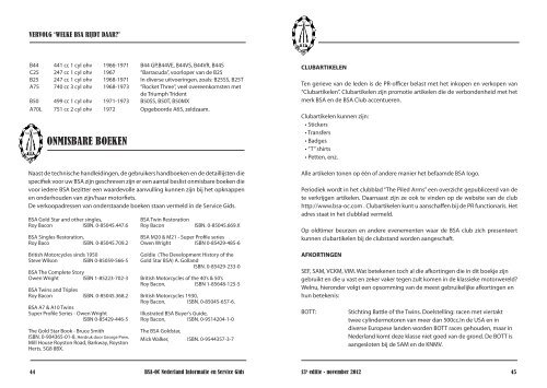 infoboekje - BSA Ownersclub The Netherlands