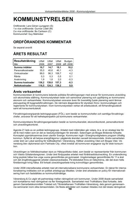 Nämndernas verksamhetsberättelse 2008 - Vänersborgs kommun