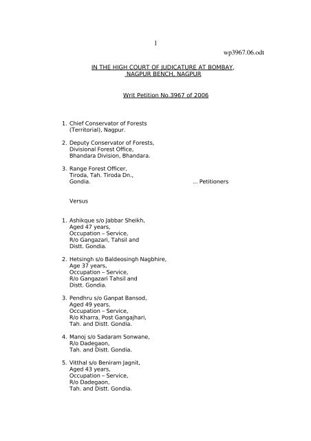 Chief Conservator Of Forests Bombay High Court