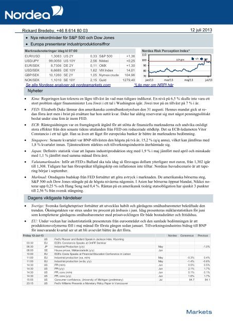 Title of research - Nordea Markets Research