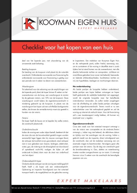 Download brochure - Kooyman Eigen Huis