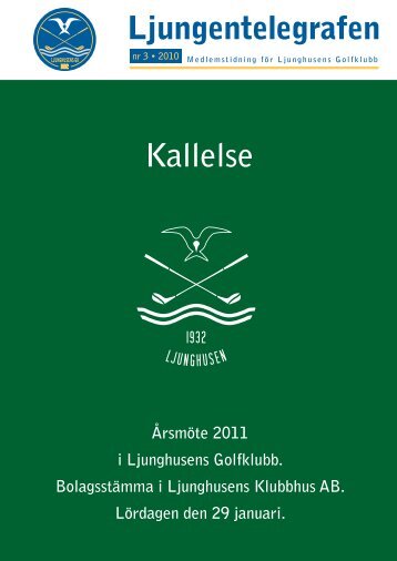 Ljungentelegrafen Kallelse - Ljunghusens Golfklubb