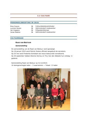 Jaarverslag Cultuurraad 2010 - Stad Geraardsbergen