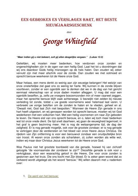 George Whitefield - De woeste weg