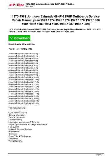 1989 Johnson 120hp Pdf Manual